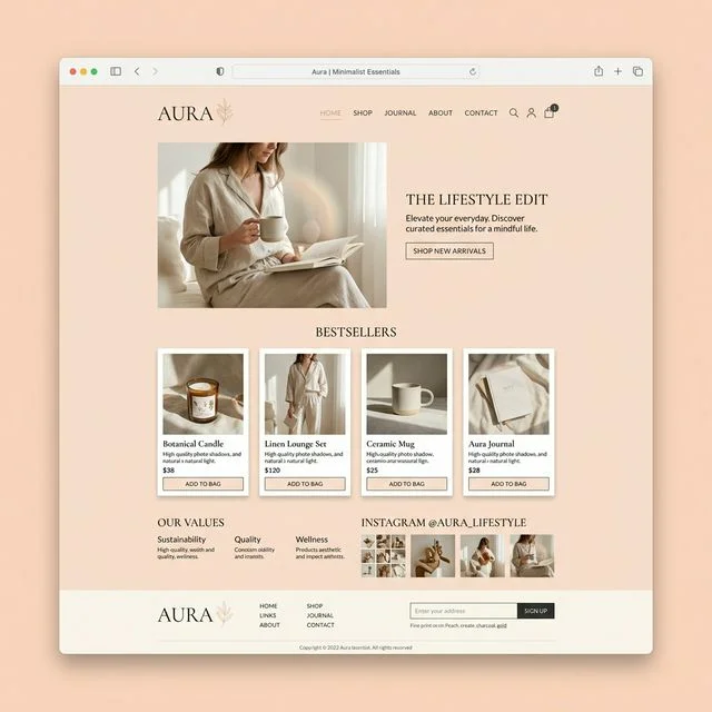 Aura Lifestyle e-commerce website preview